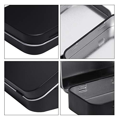 Image of Tamicy Metal Rectangular Hinged Tins, Pack of 40, Matte Black