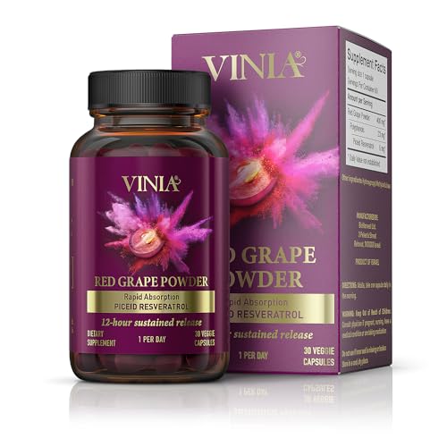 vinia 12-hour long-lasting piceid resveratrol supplement nitric oxide booster supports heart health blood flow boost oxygen superfood powder keto friendly vegan amp non-gmo 30 day supply