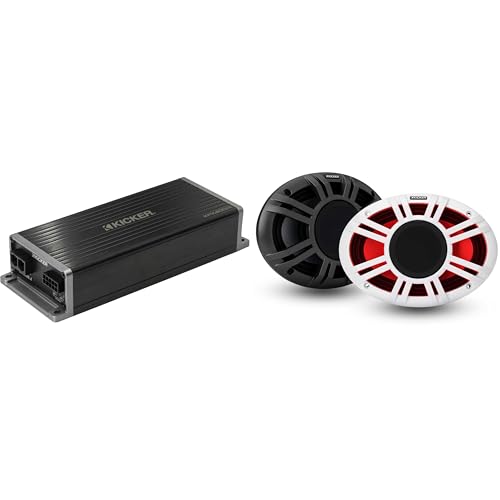 Kicker Marine KPX300.4 Amplificador y Parlantes HLCD 6x9