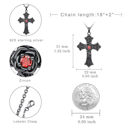 Gothic Skull/Cross/Snake Necklace 925 Sterling Silver Gothic Necklace for Women Goth Jewelry Gifts for Women Men4