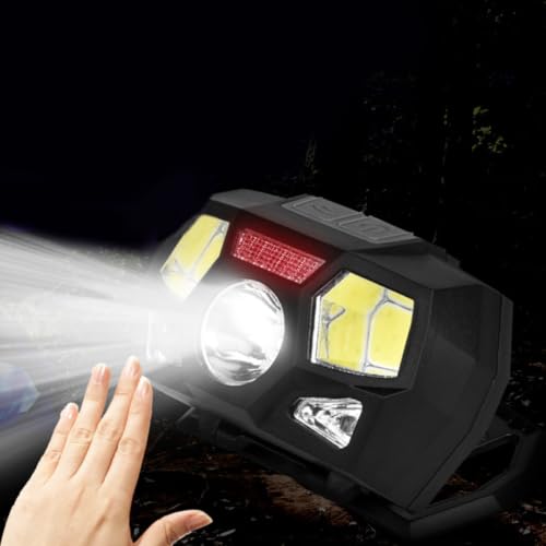 Linterna frontal LED COB XPE recargable USB en pack de 2 unidades para camping 6