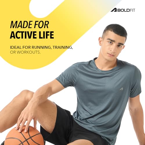 Image of Boldfit Gym T Shirts for Men Workout Breathable T Shirt for Man Active Wear Sports Tshirt for Men Lightweight Gym Tshirts for Man Dry Fit Running T Shirts for Boys Regular Fit Sports Tshirts