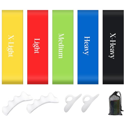 Image of Toe Stretcher Bands for Bunions, Bunion Corrector Bands for Women and Men with Big Yoga Toe, 5 Set of Foot Toe Stretcher Resistance Bands for Bunion Relief
