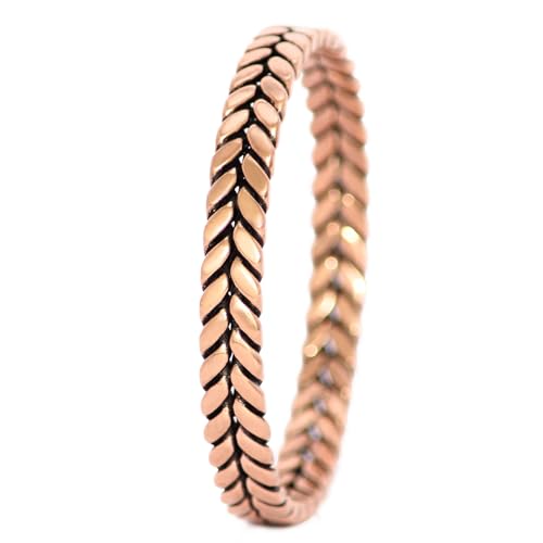 Braided Twist Eternity Handmade Oxidised Pure Copper Bangle Gift Jewelry for Men and Women