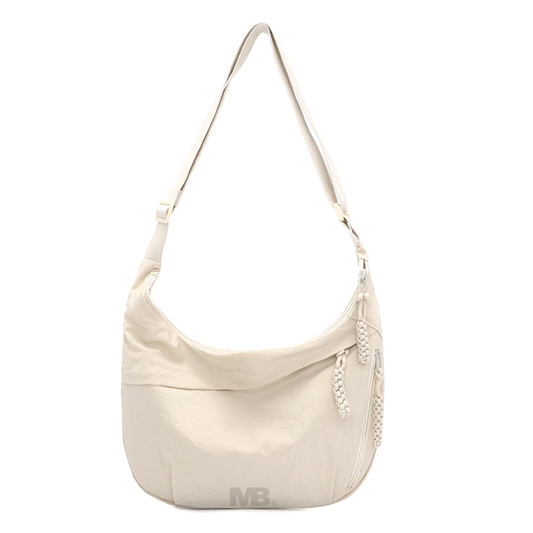 Travel Crossbody Crescent Bag for Women | Waterproof Half Moon Sling Bag with 3 Zip Pockets & Adjustable Strap | Lightweight Nylon Shoulder Purse | Rakhi Gift For Sister | Waist Bag-image-35