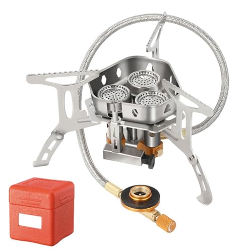 Réchaud à gaz portable à trois brûleurs robuste pour cuisson extérieure