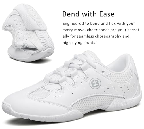 Girls White Cheerleading Shoes Youth Lightweight Competition Cheer Sneakers Kids Breathable Dance Shoes3