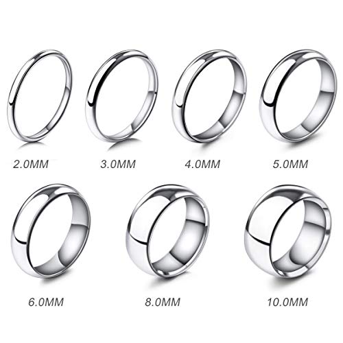 MunkiMix Ancho 2mm Acero Banda Venda Anillo Ring Tono De Plata Alianzas Hombre,Mujer - Anillos