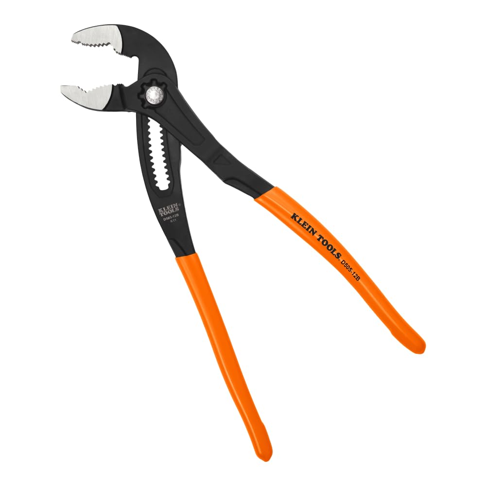 D50512B 12-Inch Adjustable Pliers, Quick-Adjust Klaw Pump Pliers, V-Jaw, Hardened Teeth for Maximum Torque