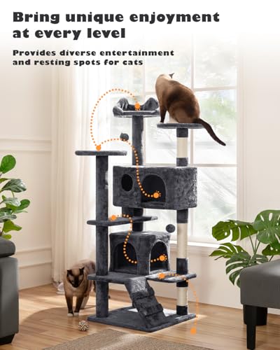 image for Yaheetech 54in Cat Tree, Multi-Level Cat Tower with Spacious Kitten-ea