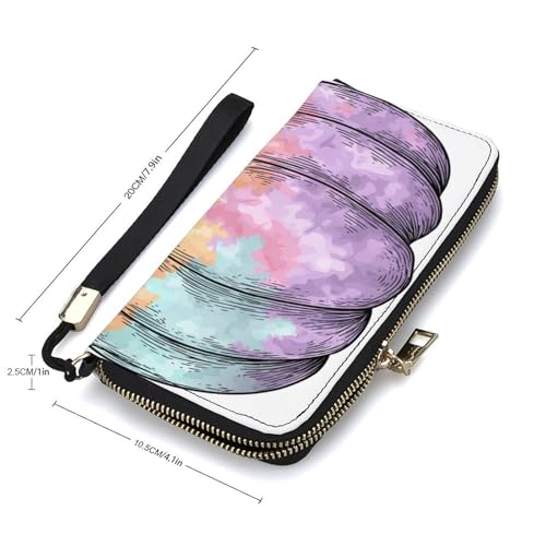 Pumpkin with Leopard Print Coquette Bow PU Leather Clutch Long Bifold Wallet, Coin Purse Credit Pass Case, Durable Card-Holder Money Storage for Women Men2