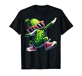 Pickle Dabbing Funny Sunglass Cucumber Boys Girls Kids T-Shirt