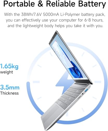 jumper Laptop 15,6 Zoll FHD Display, 12 GB RAM 640 GB ROM, Office 365, Prozessor 5305U Notebook, Akku 38 Wh, Zwei Stereo-Lautsprecher, Typ-C, USB 3.0, Digitale Tastatur