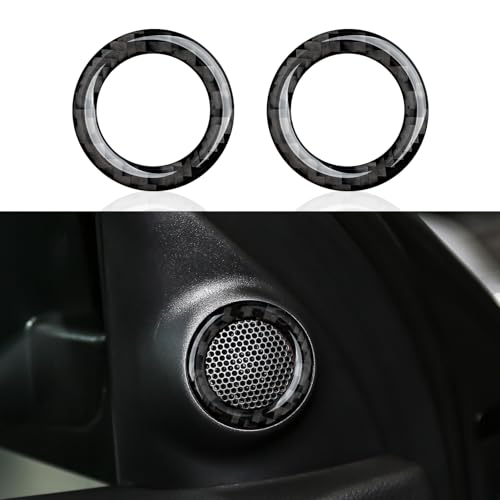 Image of Speaker Cover Decals for 2011-2024 Dodge Durango / 2011-2021 Jeep Cherokee WK2 / 2022 WK Accessories Carbon Fiber Interior Stickers