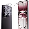 ELYCO Cristal Templado para OPPO Reno 12 Pro 5G, 2 Piezas 3D Protector de Pantalla + 2 Piezas Protector de Lente Cámara, 9H Dureza Anti-Rasguños Protector Pantalla, Sin Burbujas HD Vidrio Templado