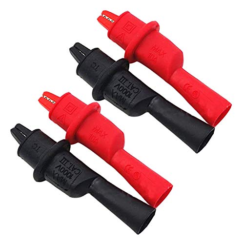 TestHelper 2 Pair AC15 Insulated Test Probe Push On Alligator Clips Crocodile Clamps