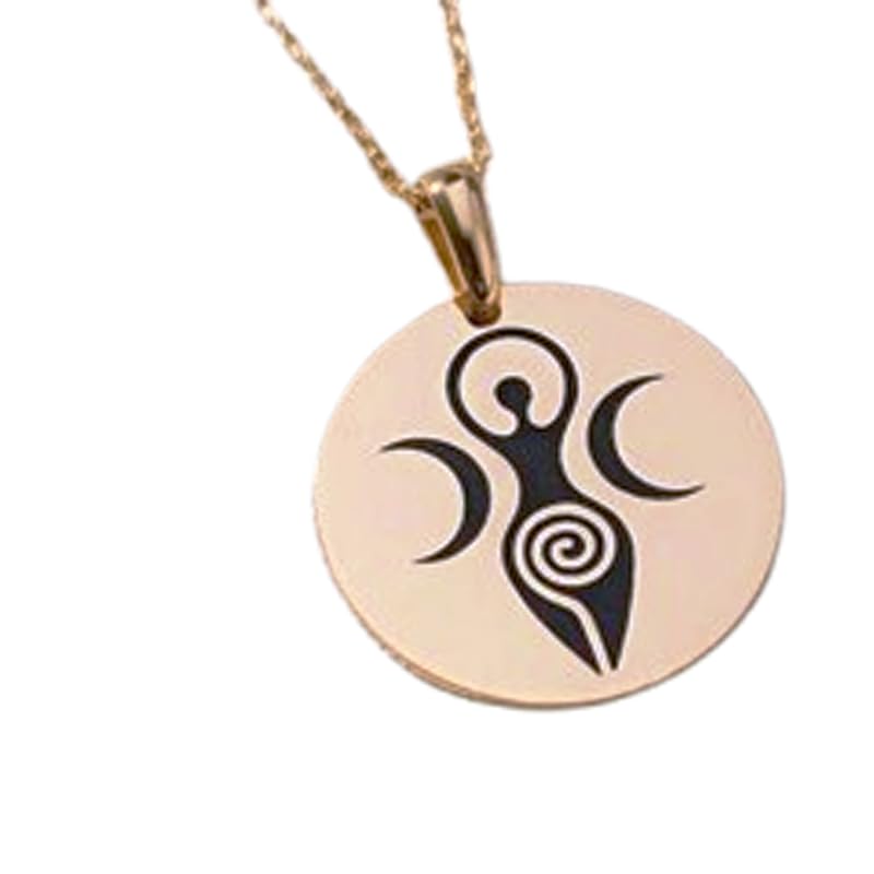 Collier déesse spirale fait main, le cadeau idéal en argent 925 plaqué or 18"