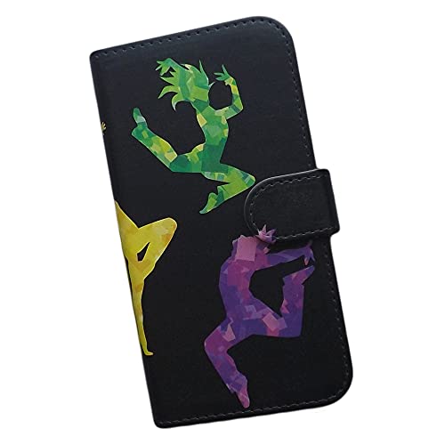 arrows We2 A402FC 互換品スマホケース 手帳型 ダンス シルエット おしゃれ カラフル ダンサー ホログラム ホットスタンプ風 デジタル画像 イラスト (s341)