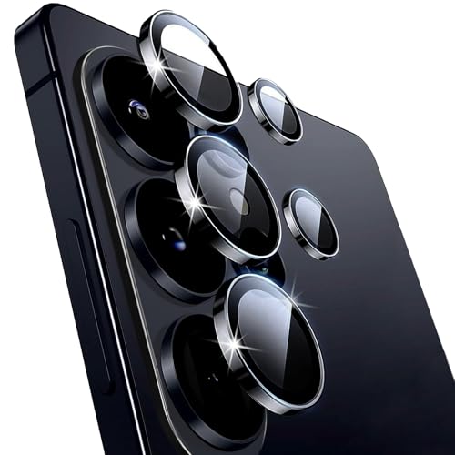 Haiseire 2 Pack Camera Lens Protector for Samsung Galaxy S26 Ultra 2026,9H Shatterproof Tempered Glass with Aluminum Metal Camera Screen Protector Cover Accessories for Galaxy S 26 Ultra,Black