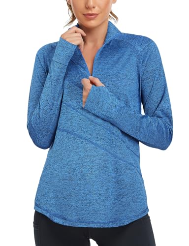 Cucuchy Style Cucuchy Long Sleeve Athletic Tops For Women,Upf 50+ Long Sleeve 1/4 Zip Pullover V Neck Golf Polo Shirts Moisture Wicking Sports Workout Tops cover