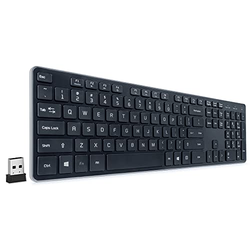 BFRIENDit Wireless Keyboard Ultra - Quiet Chocolate Keys 2.4GHz Connection Slim Wireless Computer Keyboard for Windows 10/8/7/Vista, Microsoft & PC, Smart TV, RF1430K - Black …
