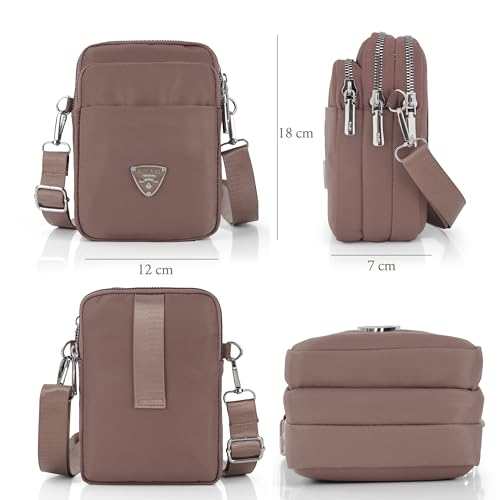 Image of J I Women's Small Cross-Body Phone Bag Stylish Mobile Cell Phone Holder Pocket Purse Wallet Sling Bag Mini Shoulder Bags