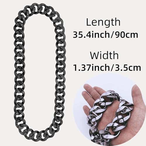 Plastic Hip Hop Chain Necklace, 80s 90s Costume Accessory, Men's Chunky Necklace, Big Chunky Gold Chain,2