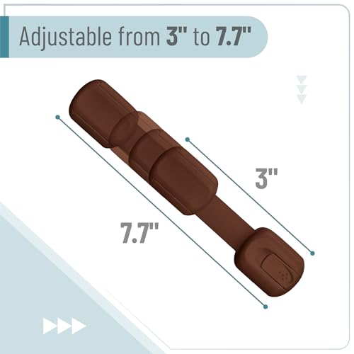 Image of Bates- Child Safety Strap Locks, 12 Pack, Brown, Child Locks for Cabinets and Drawers
