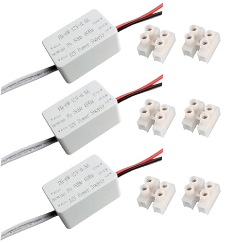 3 trasformatori LED 12 V 6 W, adattatore di alimentazione a commutazione costante, driver, trasformatore, interruttore a LED a bassa tensione.