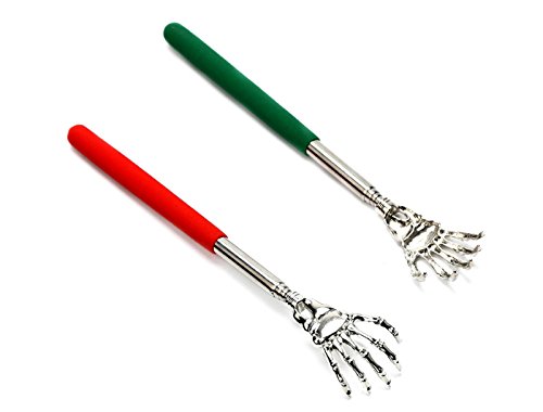 Image of Alexvyan Small Adjustable Portable Extendable Back Scratcher, Metal Stainless Steel Telescoping Itching Stick Tool (Pack of 2-5Finger)