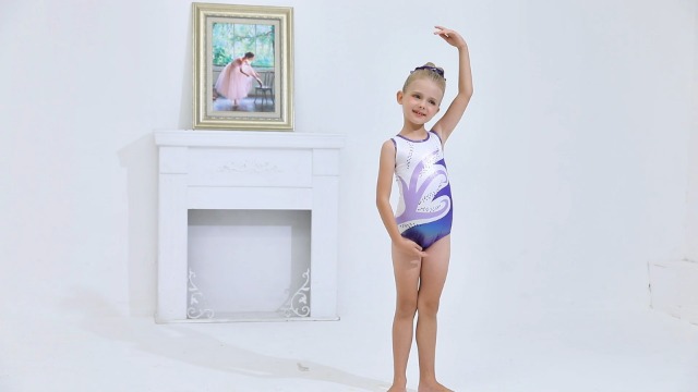 Ensemble Justaucorps à Manches Longues + Short Pour Fille - Gymnastique, Danse, Tumbling - Motifs Pailletés Brillants