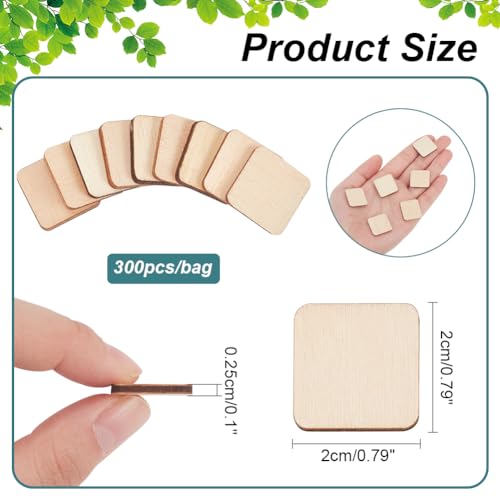 NBEADS 300 Pcs Unfinished Wood Pieces - Image 2