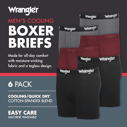 Wrangler Mens Cooling Boxer Briefs Dry Cool Mens Boxer Briefs Underwear Pack 62
