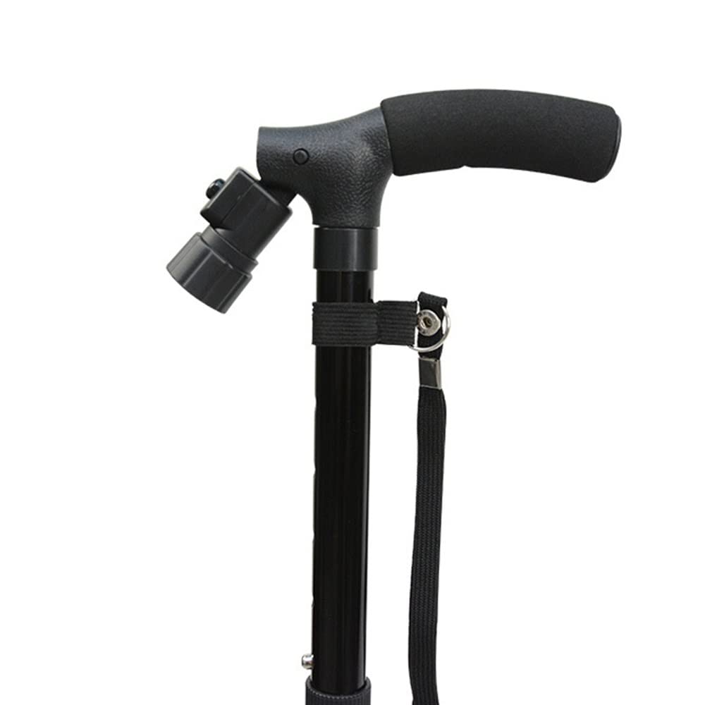 Bastón Plegable con luz LED, bastón Ajustable, bastón Plegable telescópico, muletas Ligeras para Adultos