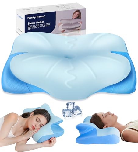 Neck Cervical Pillow, Side Sleeper Pillow, Support Ergonomic Contour Silky Smooth Luxury Memory Foam Pillows for Side Back Stomach Sleepers (23.5x14.5x5.5in)