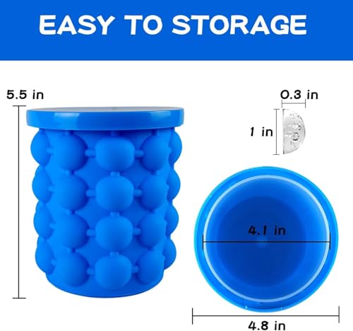 Image of MART ICE Cube Mold, Silicone Ice Bucket Ice Cup with Lid (2 in 1), Press Type Easy-Release Ice Trays Ice Cube Maker for Frozen Cocktail, Whiskey, Beverages