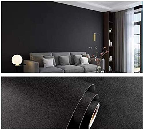 Image of Yancorp 24 inchx120 inchMatte Black Contact Paper Peel and Stick Wallpaper Solid Teal Self-Adhesive Drawer Stick and Peel Countertop (24 inchx120 inch, Black)
