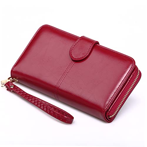 1pc Women's Wallet Wine Red Pu Leather Zipper Purse Press Buckle for Credit Cards and Cash for Home and Outdoor Use 6
