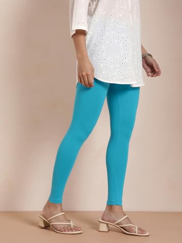 Image of TWIN BIRDS Super Stretchable Cotton Elasthane Fabric Ankle Length Leggings for Women
