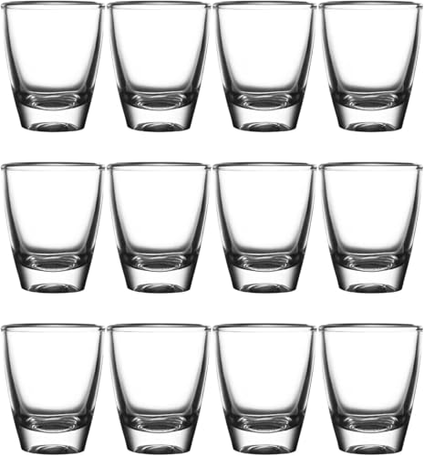 Zbozzba Eierförmige Schnapsgläser, 12er-Set, kristallklare Schnapsgläser,35 ml, dicke Glasbecher,Kleine Likörgläser, Transparent Shot Gläser,für Family Bars, Holiday,Gatherings