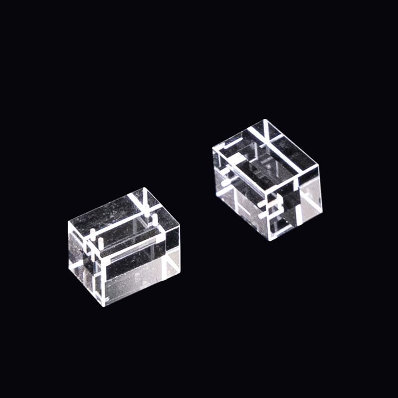 15 * 8 * 10mm Flow Cell For Liquid-liquid Differential Refractive Index Detector Quartz Cuvette