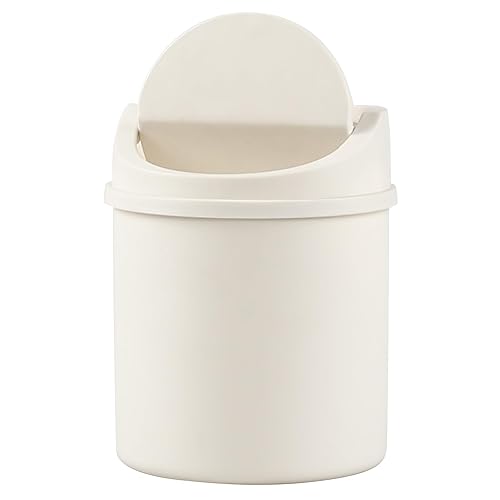 Miniatura 8 de Mini bote de basura de plástico con tapa abatible, bote de basura pequeño de 0.7 galones, color gris