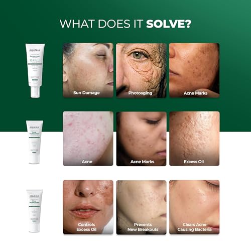Image of Aqueria French Skincare Kit (Pack of 4) for Acne-Prone, Oily & Combination Skin | Oil Control Brightening French Sunscreen SPF 50 (50g x 2) | 5% Niacinamide & Ceramides Face Wash (20ml) | Oil-Free Gel Moisturizer (15g) | Fragrance-Free, Lightweight, Non-Greasy, No White Cast, Dermatologist Validated