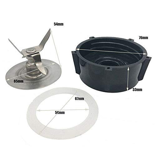 KKmoon Triturador de gelo de 4 lâminas + Base do frasco do liquidificador + 2 unidades de borracha O