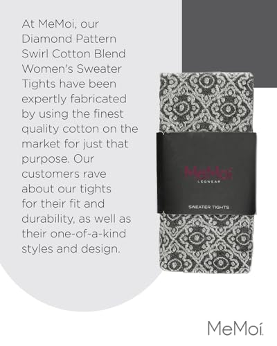 Image of MeMoi Diamond Pattern Swirl Cotton Blend Women's Sweater Tights