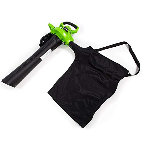 Greenworks 12 Amp Corded 2-Speed Leaf Blower/Vacuum, 270MPH-400CFM, BLV12B00