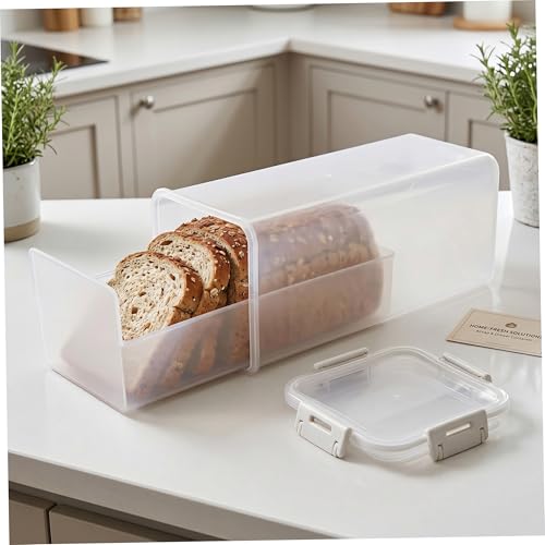 Recipiente hermético para pan blanco con cajón de plástico transparente para cocina 5