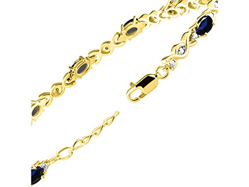 Image of Rylos Bracelets for Women Yellow Gold Plated Silver XOXO Hugs & Kisses Tennis Bracelet Gemstone & Diamonds Adjustable to Fit 7 inch-8 inch Wrist, 10 Gorgeous 6X4MM Jewelry for Women Friendship Bracelets