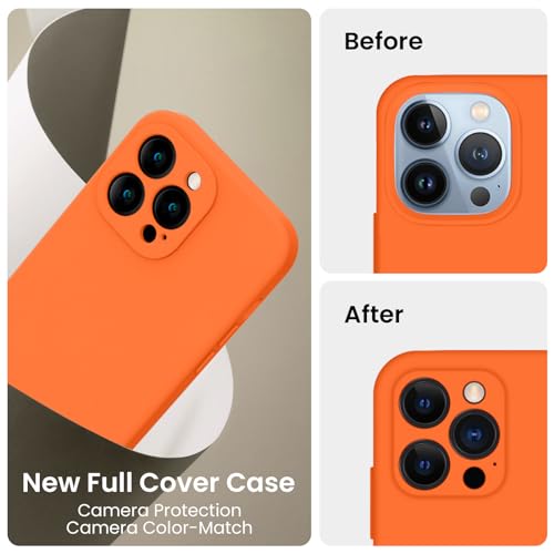 Image of FireNova Designed for iPhone 13 Pro Max Case, Silicone [Camera Protection] Phone Case, Soft Anti-Scratch Microfiber Lining Inside, 6.7 inch, Neon Orange New
