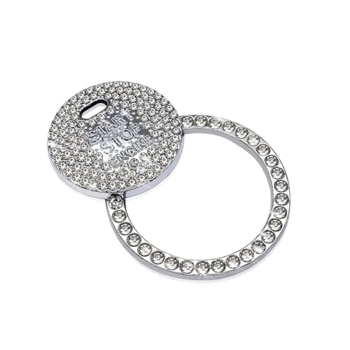 Bouton d'allumage voiture rayé : fixez cet anneau strass argenté pour le cacher